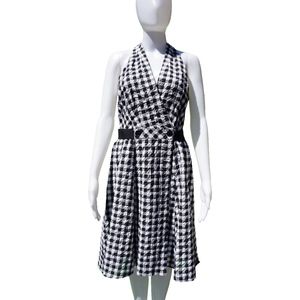 NANETTE LEPORE GINGHAM PRINT SLEEVELESS DRESS